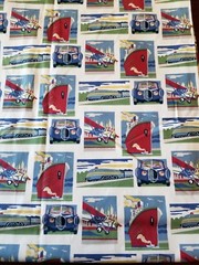 Waverly Fabric Planes Trains and Automobiles Drapery Upholstery Fabric 3+ Yards