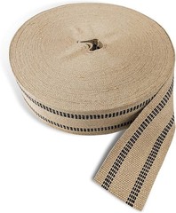 Natural Jute Webbing (Burlap) 3.5 Inches X 72 Yards – Natural with Black Stripes