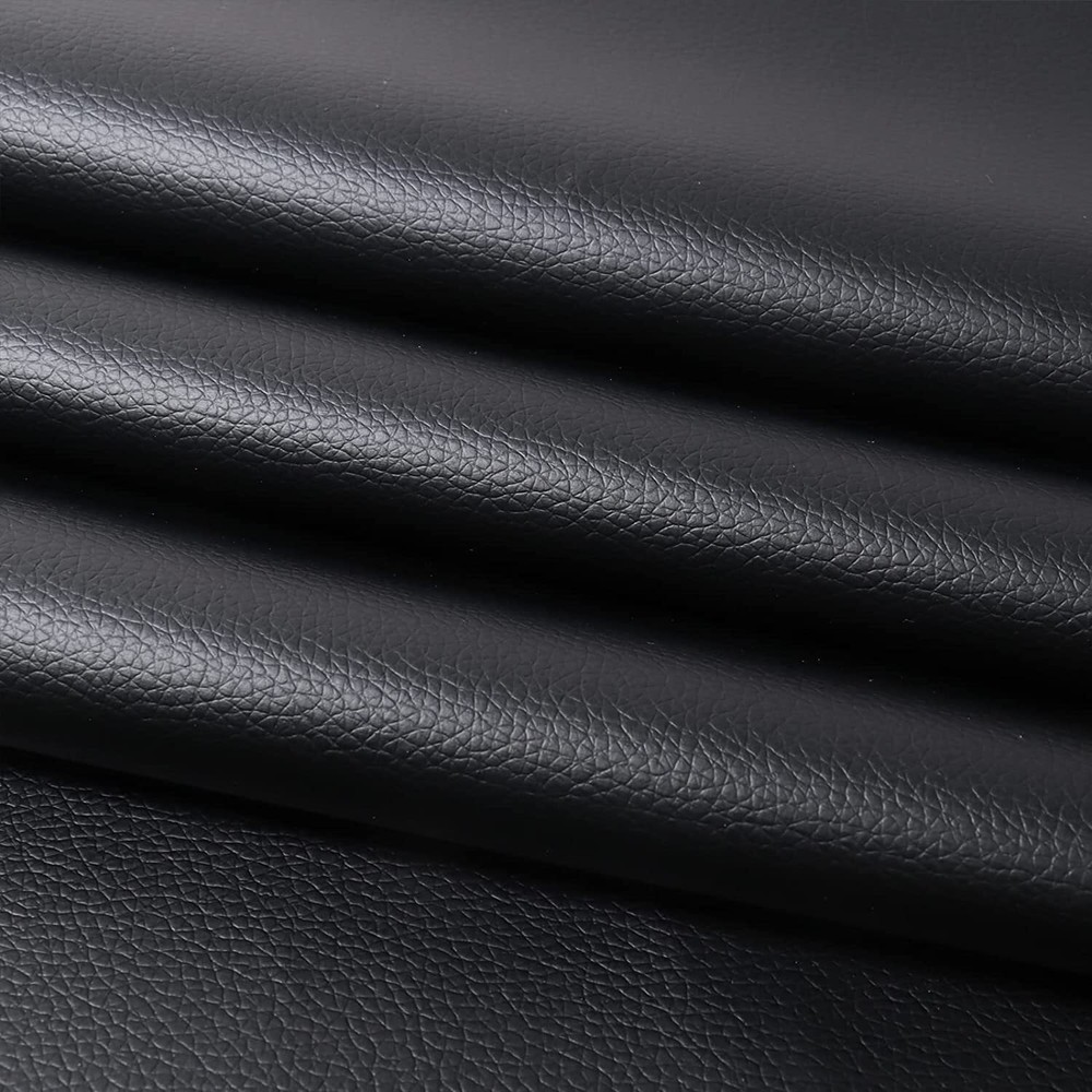 54 inch Black Marine Vinyl Fabric By the Yard Faux Leather Upholstery Material