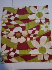 Vtg 70’s Scandinavian Floral Print Fabric Material MCM Flower Power Hippie Heavy