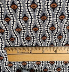 The Empire Collection Fabric Rose Studios 1/2 yard x 44″ Black Brown Geometric