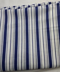 4 Yards Vintage Wamsutta OTC Blue Striped Cotton Blend Fabric (#336)