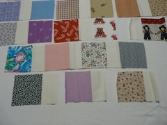 Quilting Fabric – for crafts sewing projects – squares with muslin – see photos