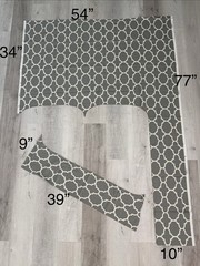 Gray White Upholstery Fabric Remnants Home Decor Geometric Shapes Sewing Project