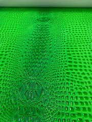 NEON GREEN Swamp 3D Crocodile embossed Leather Faux vinyl upholstery, purses…