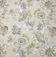 RICHLOOM ALMADA SHORE LARGE FLORAL LINEN LIKE MULTIPURPOSE FABRIC BY YARD 54″W
