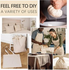 100% Cotton Unbleached Muslin Fabric, 63 Inch X 2.5 Yards by The Yard, Medium &