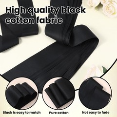 50 PCS Jelly Roll Fabric Cotton Quilting Squares 2.5×39.3 Inch Black DIY