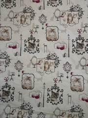 Jacquard Tapestry Cat Upholstery Fabric 5+ Yards Double Width 110” Wide Uncut