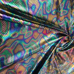 Spandex Fabric Stretch Multicolor Litmus Pearl Hologram by Yard for Swimwear