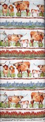 Longhorn Cattle Cow Stripe Fabric By The Yard Longhorns Texas Cows Cotton by QT