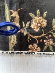 Kingsway Fabric Sharma Tropical Animal Elephant India Black 35”x54”Cotton