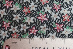 Fabric 100% Cotton FAT QUARTER Christmas Red White Black Gold Outlines Accents