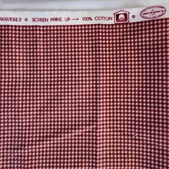 Red Cream Gingham Checked Waverly Cotton Fabric Country Fair Red 1 Yrd