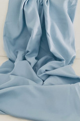 Vintage Polyester Blend Knit Fabric: 60″ x 53″ Light Blue Medium Weight