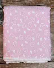JoAnn Flannel Fabric Cotton Soft Baby Light Pink/White Heart Print 2yds 32”x 42”