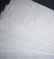 6 White on white Fat Quarters Bundle Tonal tone on tone Fabric