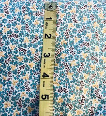 VTG 40-60`s Ditzy Calico Cottagecore Teal & Yellow Floral on White 30½ “x30”