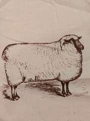 Rare Vintage 1970s Country Quilts Silk Screen Print Farm Animal Fabric For Craft