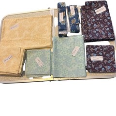 Quilt Finishing Fabric Lot 2 Block of the Month Setting Kits Floral Paisley Blue