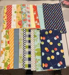 OOP Moda Bonnie and Camille Happy Go Lucky Fat Quarters with pattern