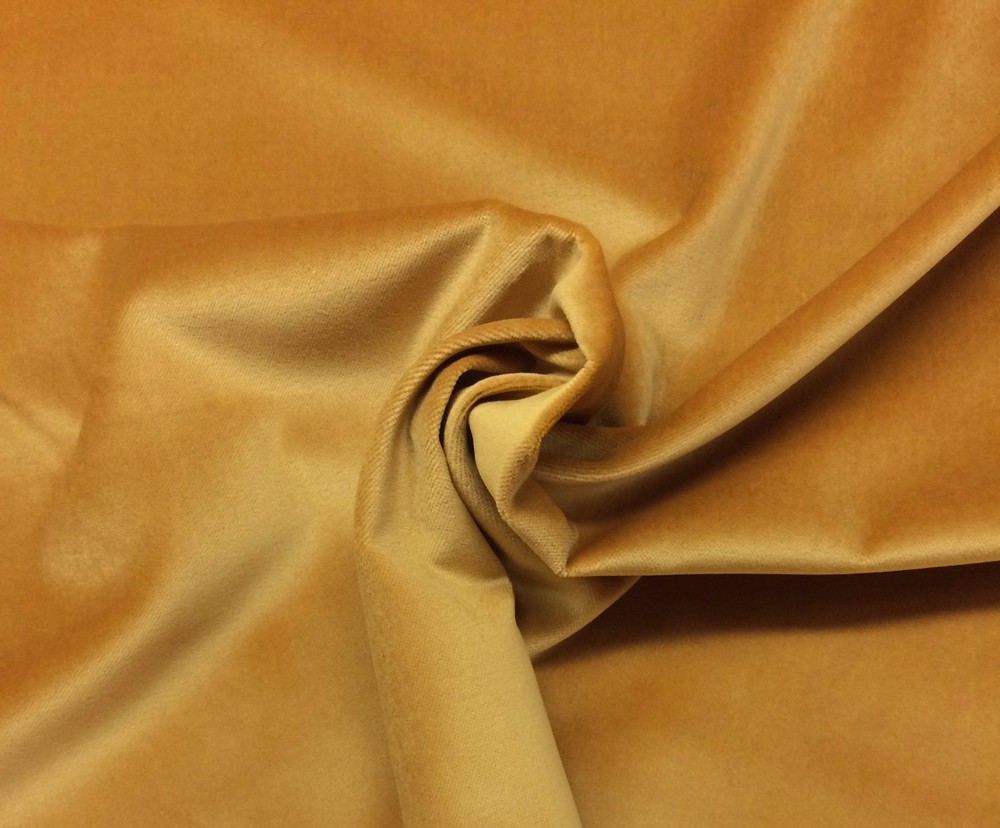 BALLARD DESIGNS SIGNATURE VELVET GOLD YELLOW FURNITURE FABRIC BY THE YARD 56″W