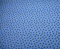 30s Reproduction Fabric By The Yard Dk Blue Floral on Blue Premium Cotton