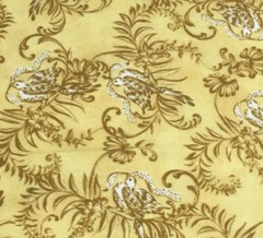 Yellow Birds on Golden Brown Branches 1Y Springs Creative Fabric Floral Stencil