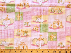 100% cotton pink flannel nursery baby animals 50″ wide x 1-1/4 yard