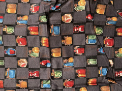 Colorful Blocks Collectible Bottles on Grey Blocks 1/2Y x 44″W VTG Quilters Only