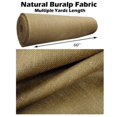 NATURAL BURLAP PREMIUM VINTAGE JUTE FABRIC 60 ” WIDE UPHOLSTERY 10 OZ BY YARD