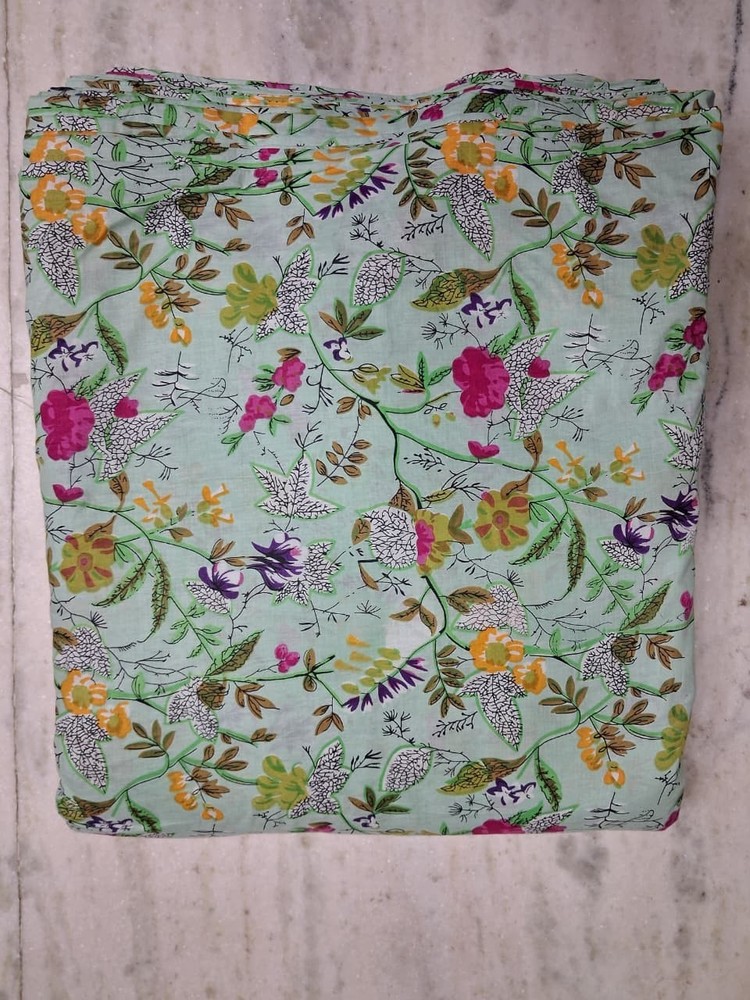 25 Yard Hand Block Print Handmade Cotton Indian Natural Sanganeri Printed Fabric