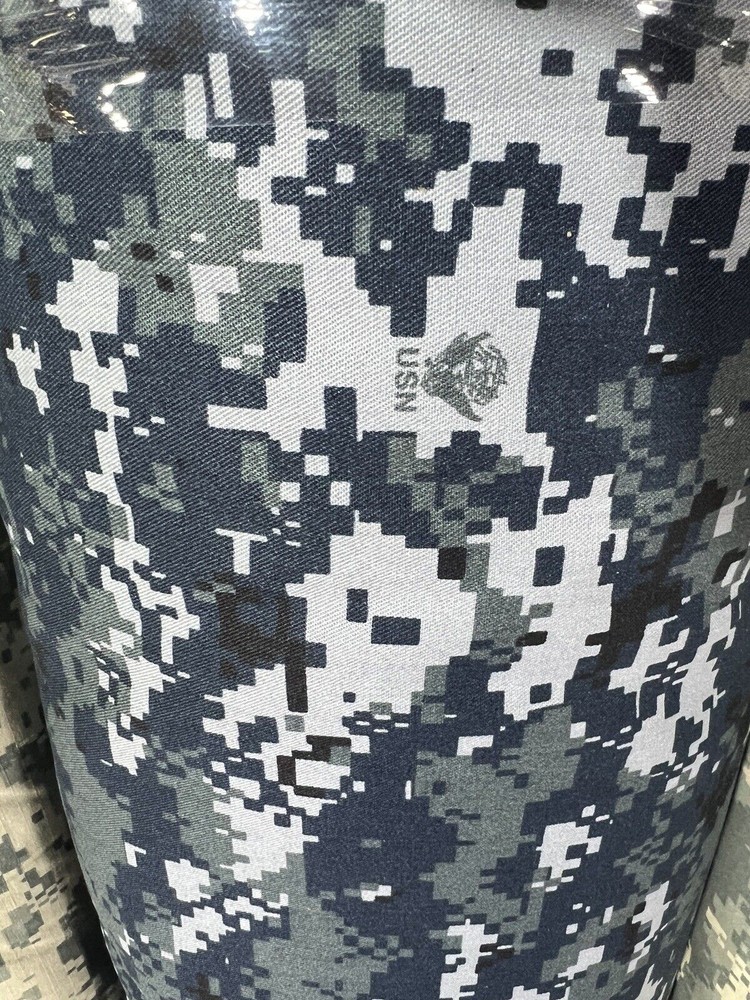 Navy Blue NWU Digital NyCo Camo Twill Fabric 60”