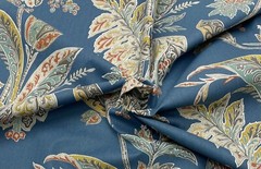 KRAVET ISHANA BLUE FLORAL 100% COTTON HIGH END MULTIUSE FABRIC BY YARD 54″W
