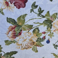 VICTORIAN CHINTZ PRINT FLORAL DAMASK IVORY POLY COTTON FABRIC 60″ By the Yard