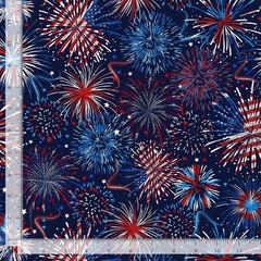 Patriotic Fabric | Red White Blue Fireworks | Timeless Treasures YARD