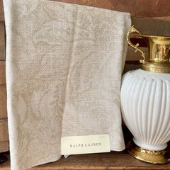 Ralph Lauren Stonehurst Damask Opalescent Fabric Remnant 25X26″ Luxury Naturals
