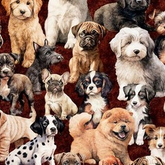 Puppies – 1 yard price! Continuous yards available