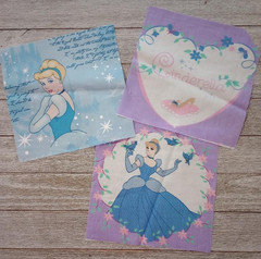 princess Disney cinderella fun fabric 6 inch blocks #6 3pc