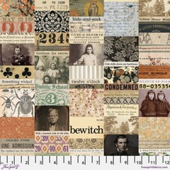 Tim Holtz Palette | Palette Seasonal | Halloween Collage | Sold by The 1/2 Yard
