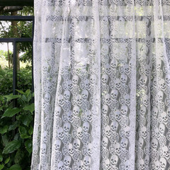 60 * 36 Inches Lace Fabric 1 Yard White Skull Pettern Lace Fabric 1 Yd Non-Str