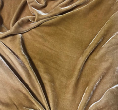 GOLDEN BROWN Hand Dyed Silk Velvet Fabric