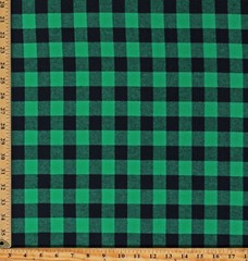 Flannel Small Buffalo Check Plaid Green Black Yarn Dyed Fabric By Yard D276.25