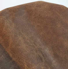 Brown Distressed 24 inch x 54 inch Vegan Faux Leather Fabric Sheet Synthetic Ple