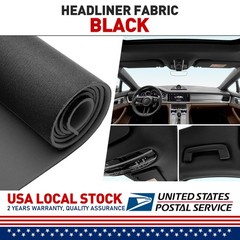 Flat Knit Headliner Flame Retardant Fabric Replace Car Roof Medium Black 35″×60”