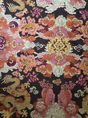 Schumacher 178053 Magic Mountain Dragon Aubergine Linen Blend Fabric 3 Yards