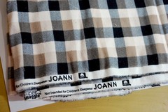 Beige Brown Black White Plaid Check JOANN Fabric 100% Cotton 76″ x 42″ (2 yds)