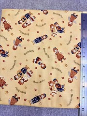 Japanese 100% Cotton Doll Print Fabric Fat Quarter (18”x22”) yellow