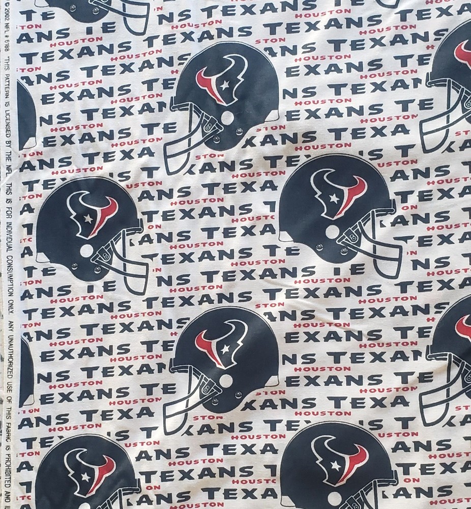 1/2 yard HOUSTON TEXANS Fabric Cotton Material 18″ x 57″ NFL FOOTBALL NEW