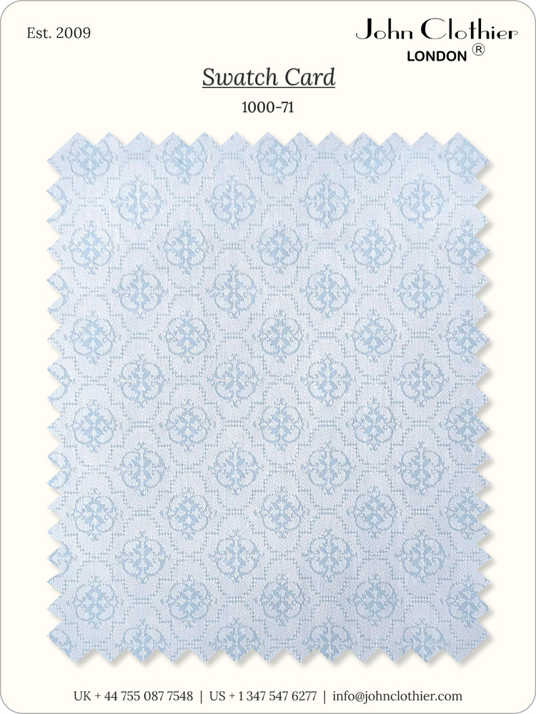 Sky Blue Floral Ceremonial Jacquard Fabric Vintage Luxury Wedding Dress Material